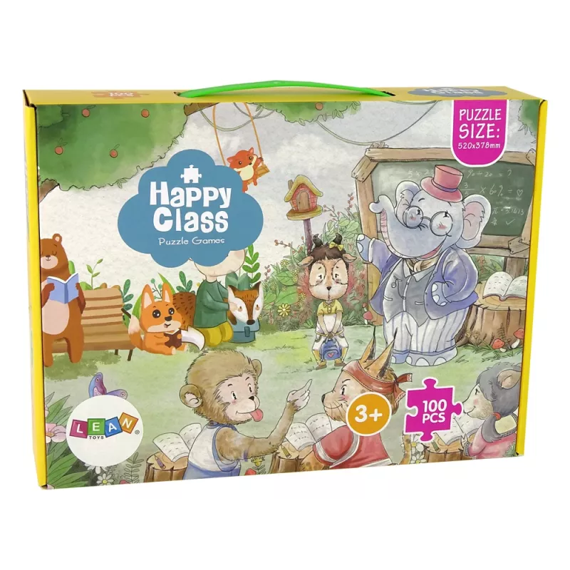 LEAN TOYS Puzzle School for Animals 100 gabali