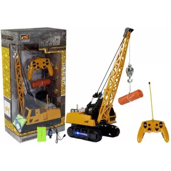 LEAN TOYS R/C Celtnis ar kustīgu strēli un gaismām