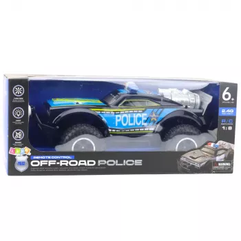 LEAN TOYS RC bezceļu policijas auto 1:8 Melns