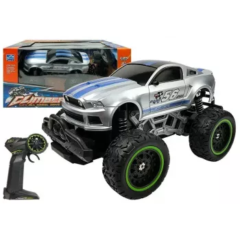 LEAN TOYS Remote Controlled Car Off-road R/C Silver High Wheels