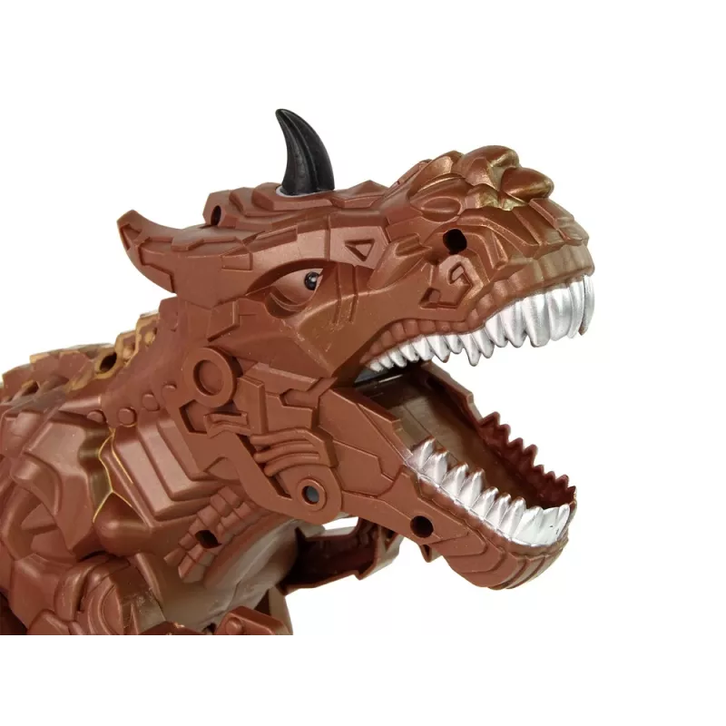 LEAN TOYS Remote-Controlled Dinosaur Steam Projector Brown