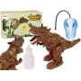 LEAN TOYS Remote-Controlled Dinosaur Steam Projector Brown