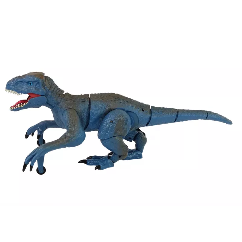 LEAN TOYS Remote-Controlled Dinosaur Velociraptor with Sound and Roaring, Blue
