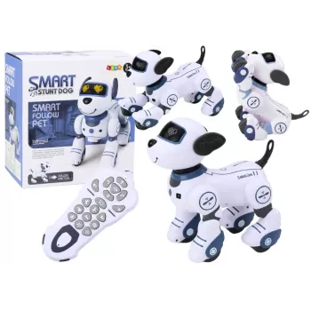 LEAN TOYS tālvadības interaktīvs robots suns – dejo, dzied, programmējamas komandas, zils