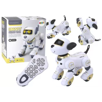 LEAN TOYS Tālvadības interaktīvs robots suns – zelta, dejojošs, programmējams, uzlādējams