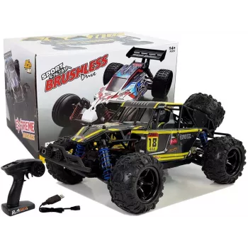 LEAN TOYS Remote Controlled Off-road Buggy 1:18 Yellow ENOZE 9303E 45 km/h
