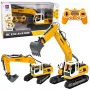 LEAN TOYS tālvadības RC kāpurķēžu ekskavators ar gaismām un skaņām dzeltens 1:16