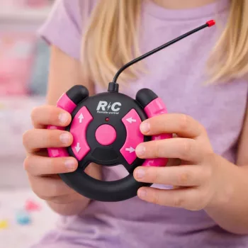 LEAN TOYS 1:16 attālvadības bezceļu auto ar lellēm, rozā