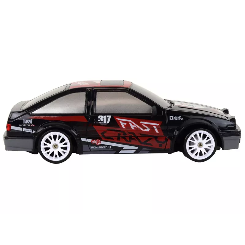 LEAN TOYS Remote Controlled Sports Car R/C 1:24 Black Replaceable Wheels