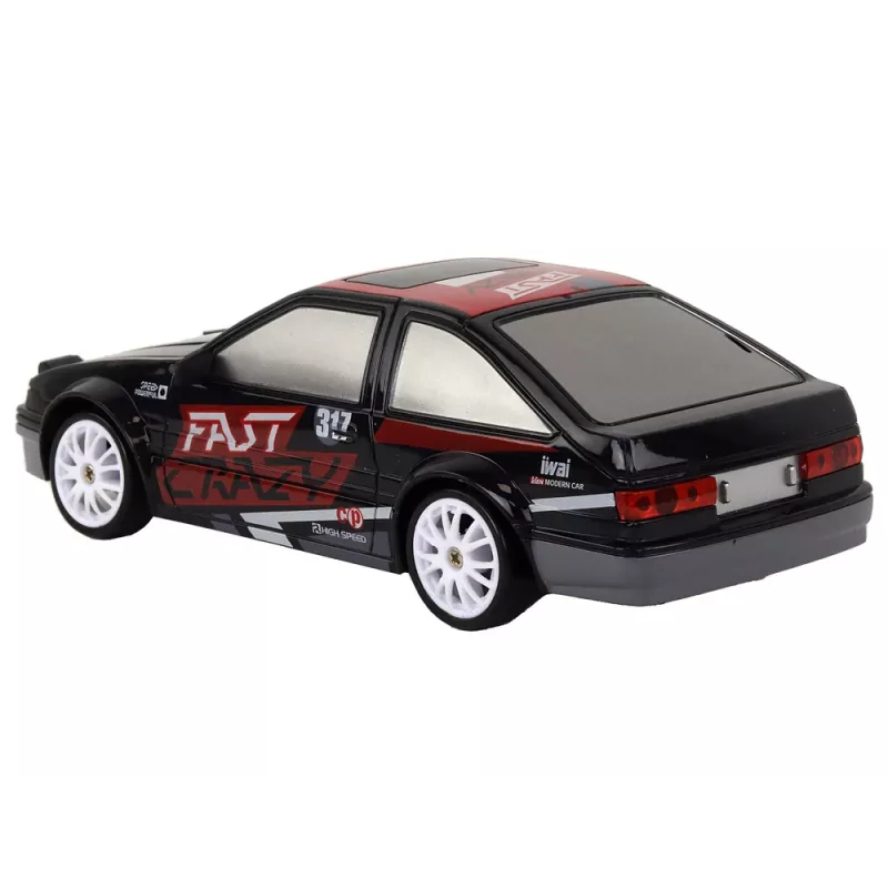 LEAN TOYS Remote Controlled Sports Car R/C 1:24 Black Replaceable Wheels