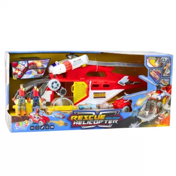 LEAN TOYS Glābšanas helikopters daudzfunkciju piederumi gaismas skaņas komplekts