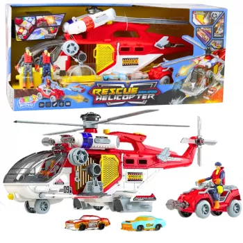 LEAN TOYS Glābšanas helikopters daudzfunkciju piederumi gaismas skaņas komplekts