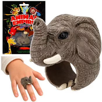 LEAN TOYS Ring on Hand Educational Animals Elephant