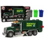 LEAN TOYS Rubbish Truck Bins Dark Green with Sounds and Lights