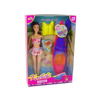 LEAN TOYS Set Doll Accessories Kayak Pink