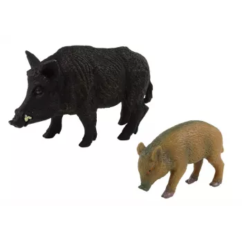 LEAN TOYS Mežacūka ar mazuli 2 gab. komplekts, Meža dzīvnieku sērija