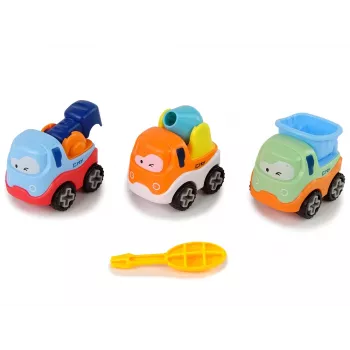 LEAN TOYS Set of 3 Construction Cars for Disassembly + Screwdriver Concrete Mixer Crane Tipper