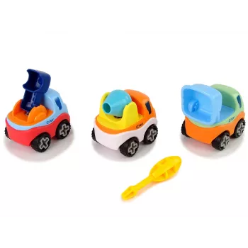 LEAN TOYS Set of 3 Construction Cars for Disassembly + Screwdriver Concrete Mixer Crane Tipper