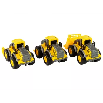 LEAN TOYS Set of Construction Vehicles 3 Yellow Models
