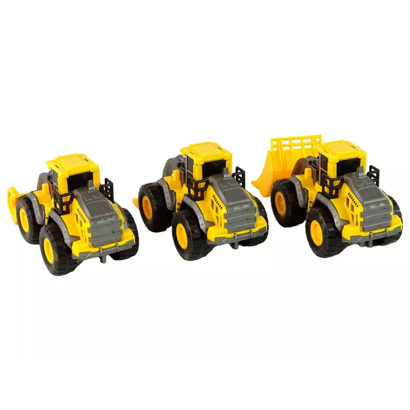 LEAN TOYS Set of Construction Vehicles 3 Yellow Models