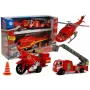 LEAN TOYS Set of Fire Brigade Vehicles Helicopter Motor Light Sounds