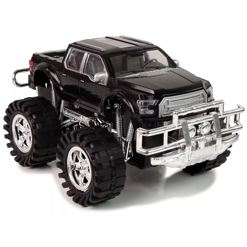 LEAN TOYS Set of Vehicles Black Monster Truck White Caravan 58 cm