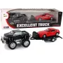 LEAN TOYS Set of Vehicles Black Monster Truck White Caravan 58 cm