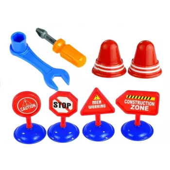 LEAN TOYS Set of Vehicles Police Fire Engine Auto Transport Trailer Unscrewing