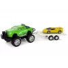 LEAN TOYS Set of Vehicles Yellow Sportcars Green Off-Road with Friction