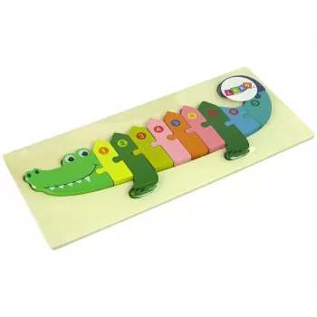 LEAN TOYS Koka puzle Krokodils ar cipariem