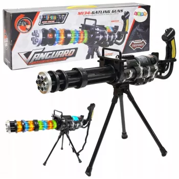 LEAN TOYS Sniper Rifle ar Statīvu, Gaismām, Skaņām un Vibrācijām – Melna Elektroniskā Rotaļu Bise