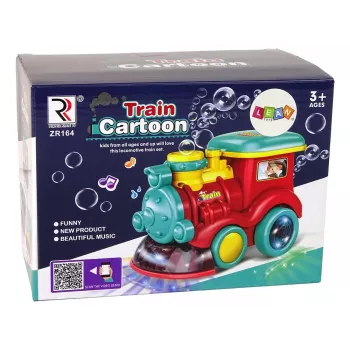 LEAN TOYS Soap Bubble Locomotive Rides Light Sounds Blue