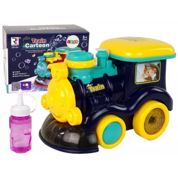LEAN TOYS Soap Bubble Locomotive Rides Light Sounds Blue