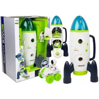 LEAN TOYS Space Rocket Astronom Cosmos Light & Sound – Ar astronauta figūru (3x AA)