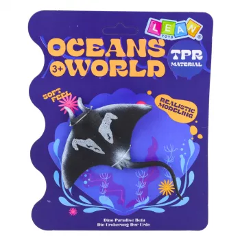 LEAN TOYS Stingray gumijas figūriņa, staipīga, reālistiska okeāna zivs 13 cm