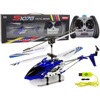 LEAN TOYS SYMA S107G RC helikopters ar tālvadības pulti un uzlādējamu bateriju - zils