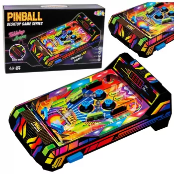 LEAN TOYS Tabletop Pinball Machine – elektroniska galda pinbola spēle ar LED punktu skaitītāju, skaņām un mirgojošām gaismām