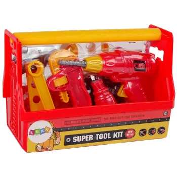 LEAN TOYS Tool Box Hammer Pliers Red