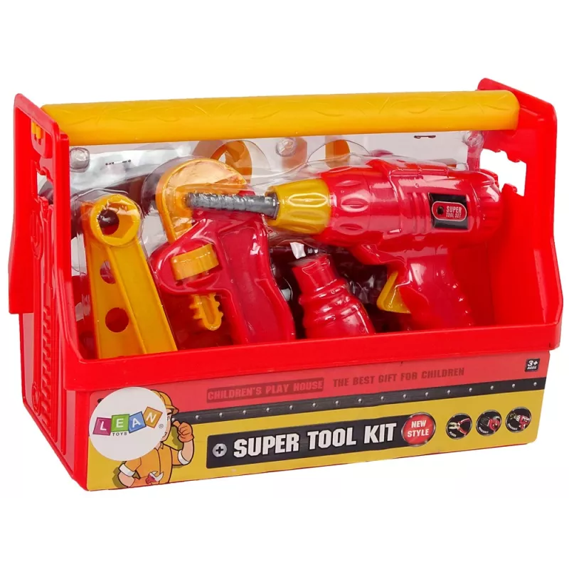 LEAN TOYS Tool Box Hammer Pliers Red