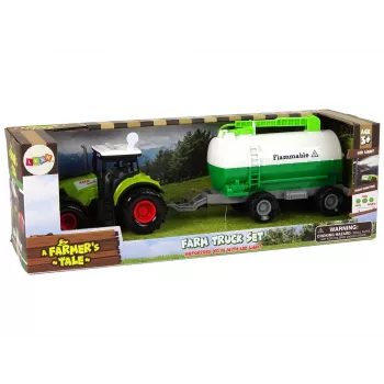 LEAN TOYS Traktors ar Piekabi un Tvertni Bērniem