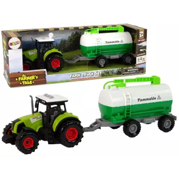 LEAN TOYS Traktors ar Piekabi un Tvertni Bērniem