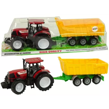 LEAN TOYS Tractor Red Tipper Truck Yellow Tractor 50 cm