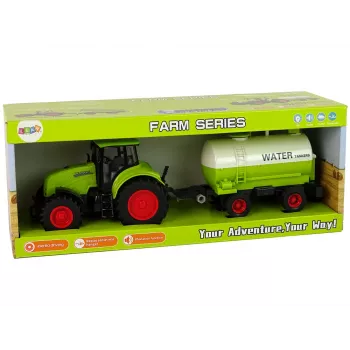 LEAN TOYS Traktors ar lielo riteņu piekabi Green Farm