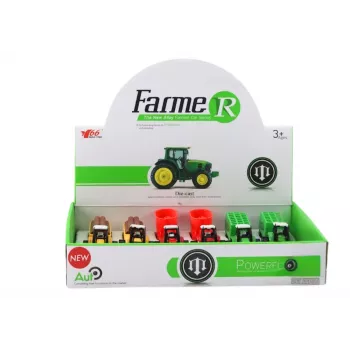 LEAN TOYS Traktors ar Piekabi Ekskavators Buldozers Lauksaimniecības Mašīna 3 Krāsas