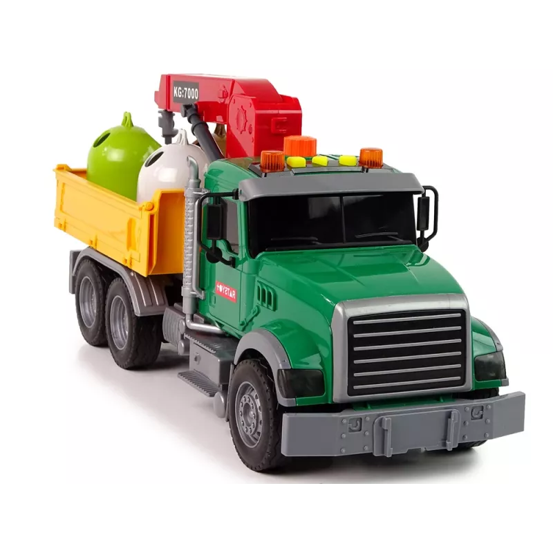 LEAN TOYS Truck Auto Crane Transport Rubbish Bin Sound
