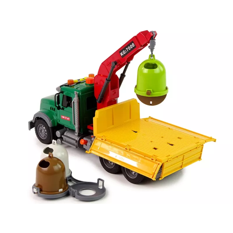 LEAN TOYS Truck Auto Crane Transport Rubbish Bin Sound