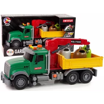 LEAN TOYS Truck Auto Crane Transport Rubbish Bin Sound