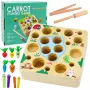 LEAN TOYS Wood Carrots Earthworm Rod Magnet Game