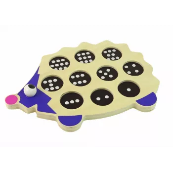 LEAN TOYS Wooden Educational Hedgehog with 10 Colorful Pawns