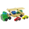 LEAN TOYS Wooden Green Truck ar Kravas Blokiem